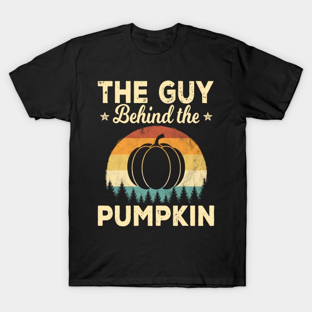 Retro Vintage The Guy Behind The Pumpkin Baby Shower Gift T-Shirt by HCMGift